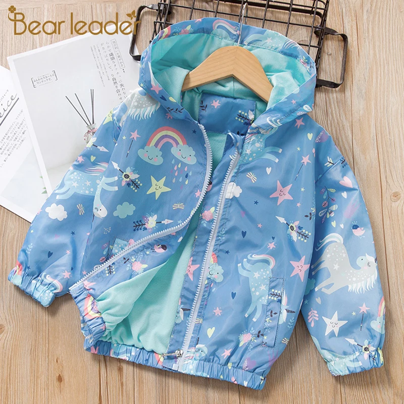 Bear Leader/пальто и куртки для девочек, новые детские пальто, детская одежда с принтом, Детская верхняя одежда с капюшоном для детей 5, 6, 7, 8, 9, 10 лет, весна-зима