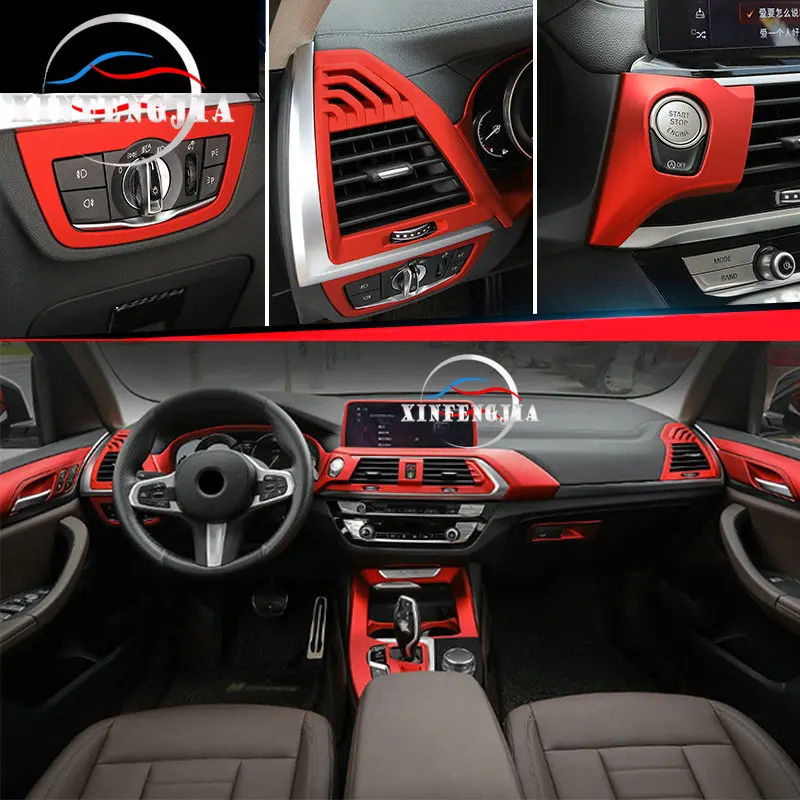 Красная Модифицированная декоративная внутренняя панель двери для BMW X3 X4 G02 G01 18 20