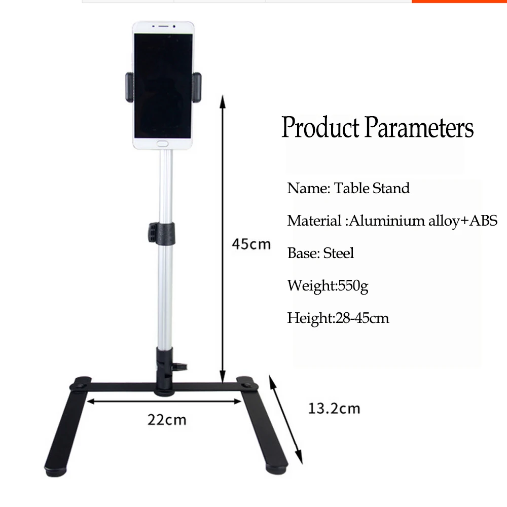 photography adjustable table stand set tripod top mini monopodphone clip fill in light tripod with mobile for live streaming free global shipping