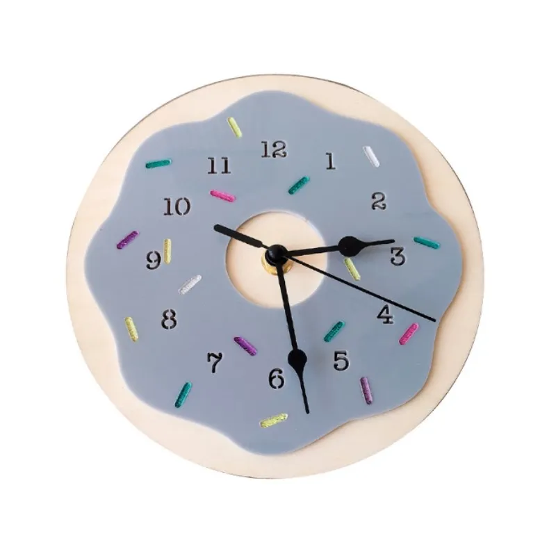 Настенные часы в скандинавском стиле форме пончика Мультяшные бесшумные