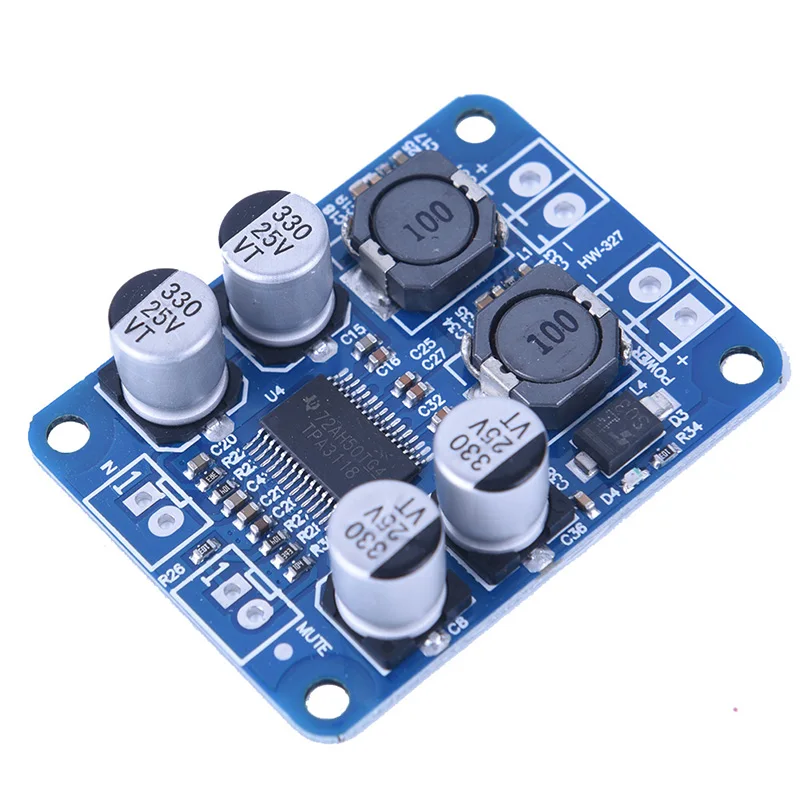 

Digital Audio Amplifier TPA3118 PBTL Mono Board AMP Module Chip 1X60W 4-8 Ohms Power Amplifier DC8-24v