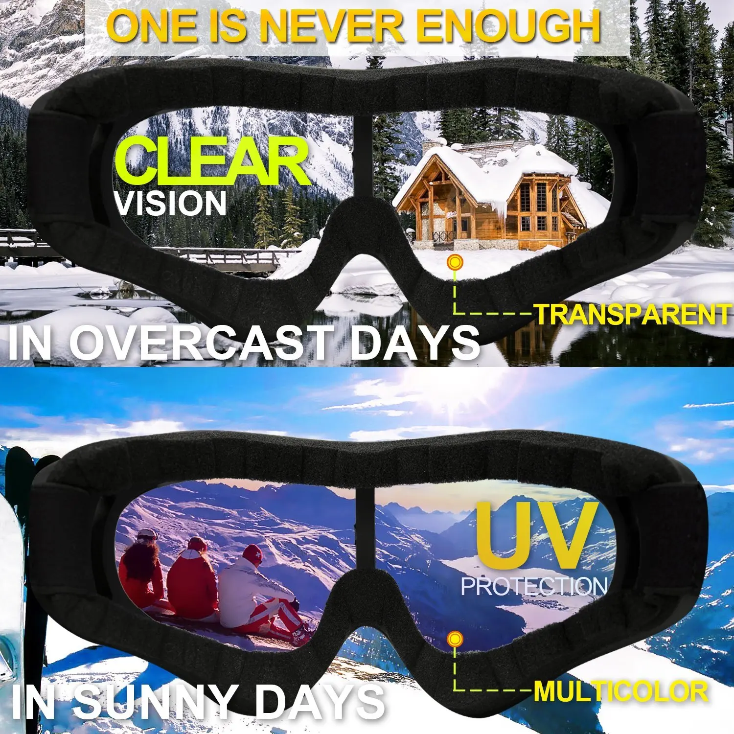 Лыжные очки для катания на лыжах и сноуборде ветрозащитные антибликовые мужчин