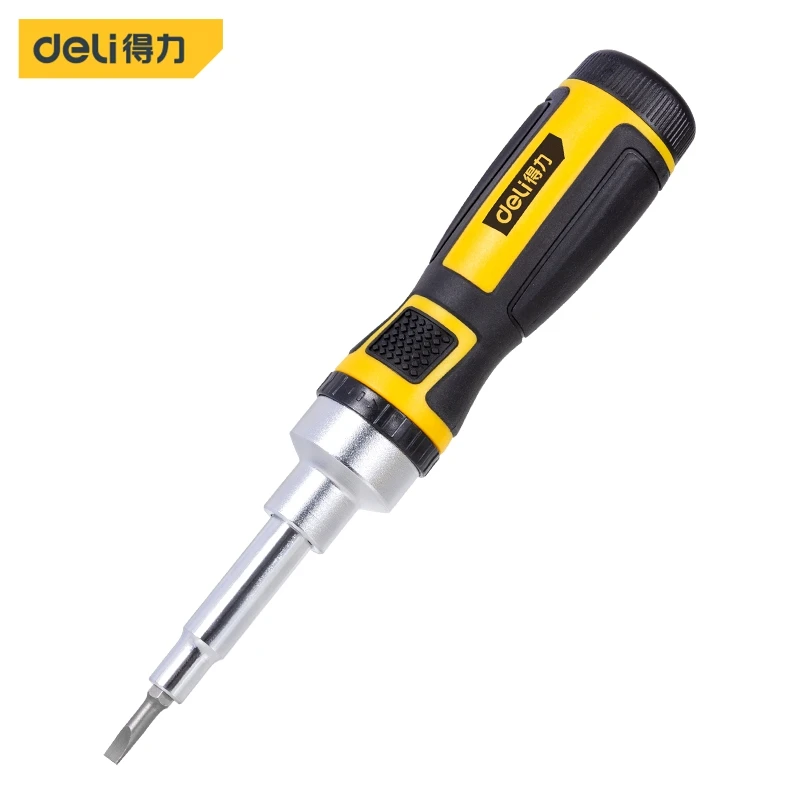 

Deli 16 In 1 Ratchet Screwdriver Chrome Vanadium Steel Three-Way Adjustable High-Torque Ratchet Head Screw Driver Repair Tool