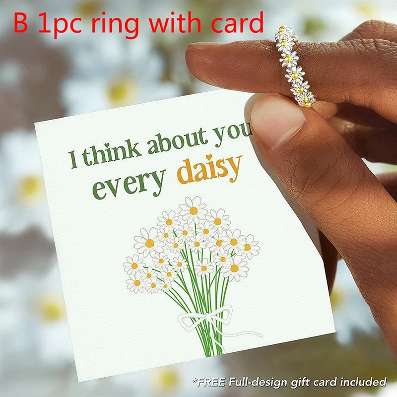 

1pcs Vintage Daisy Rings For Women Adjustable Open Cuff Rings Cute Flower Ring