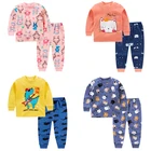 Новые осенние пижамные комплекты для мальчиков и девочек, детская одежда для сна с мультяшным принтом, одежда для малышей, Детская Пижама для девочек