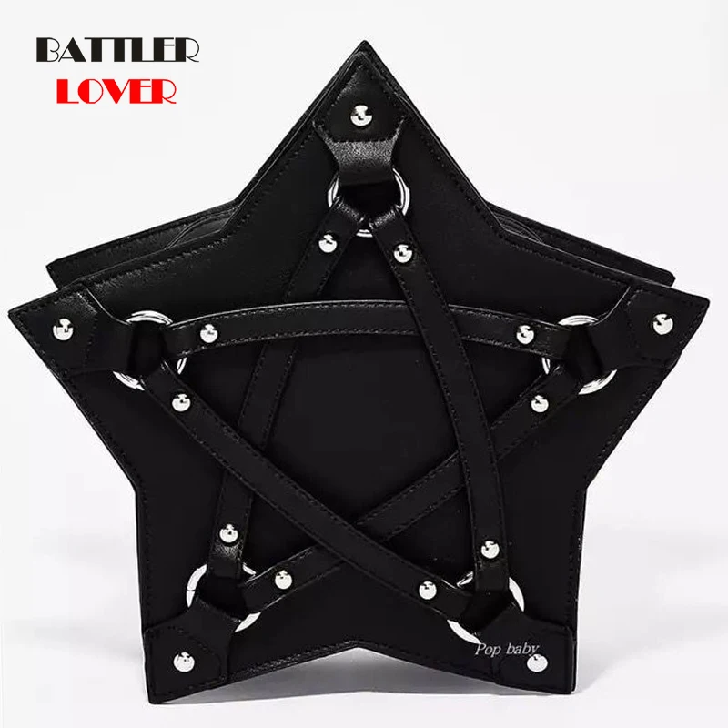 

Star Shape Handbags For Women Cosplay Brand Shoulder Bags Ladies Punk Rivet Designer Bag Female Casual Purse 2021 High Quality