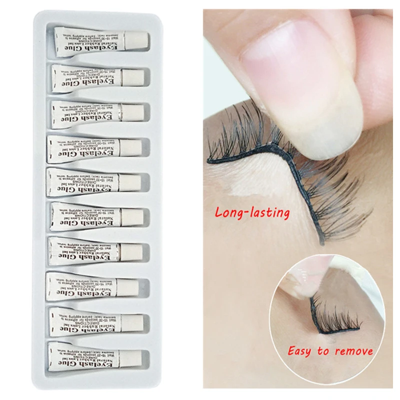 10pcs/Lot 1ML Natural Rubber Latex Eyelash Glue Waterproof White Eye Lash False Accessories | Красота и здоровье