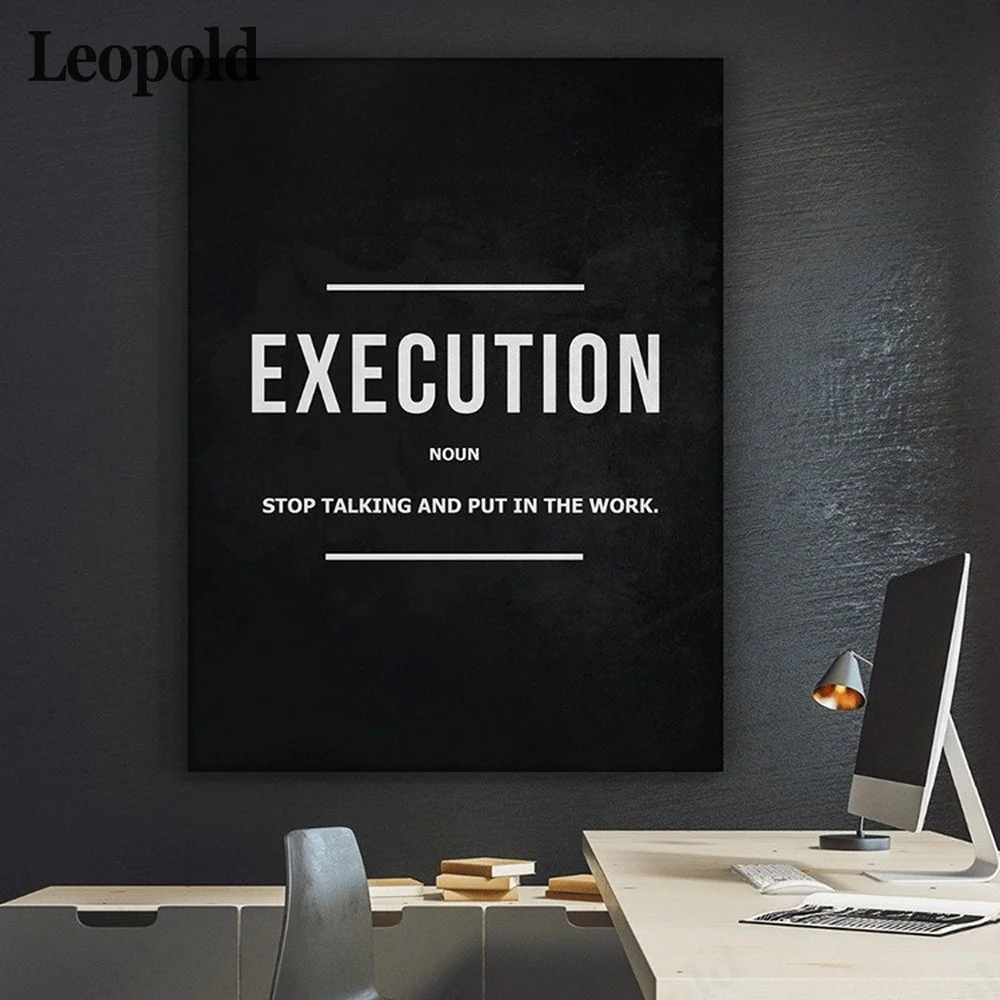 

Modern Canvas Poster Inspirational Quotes Black White English Phrases Posters Office Study Wall Art Pictures for Living Room