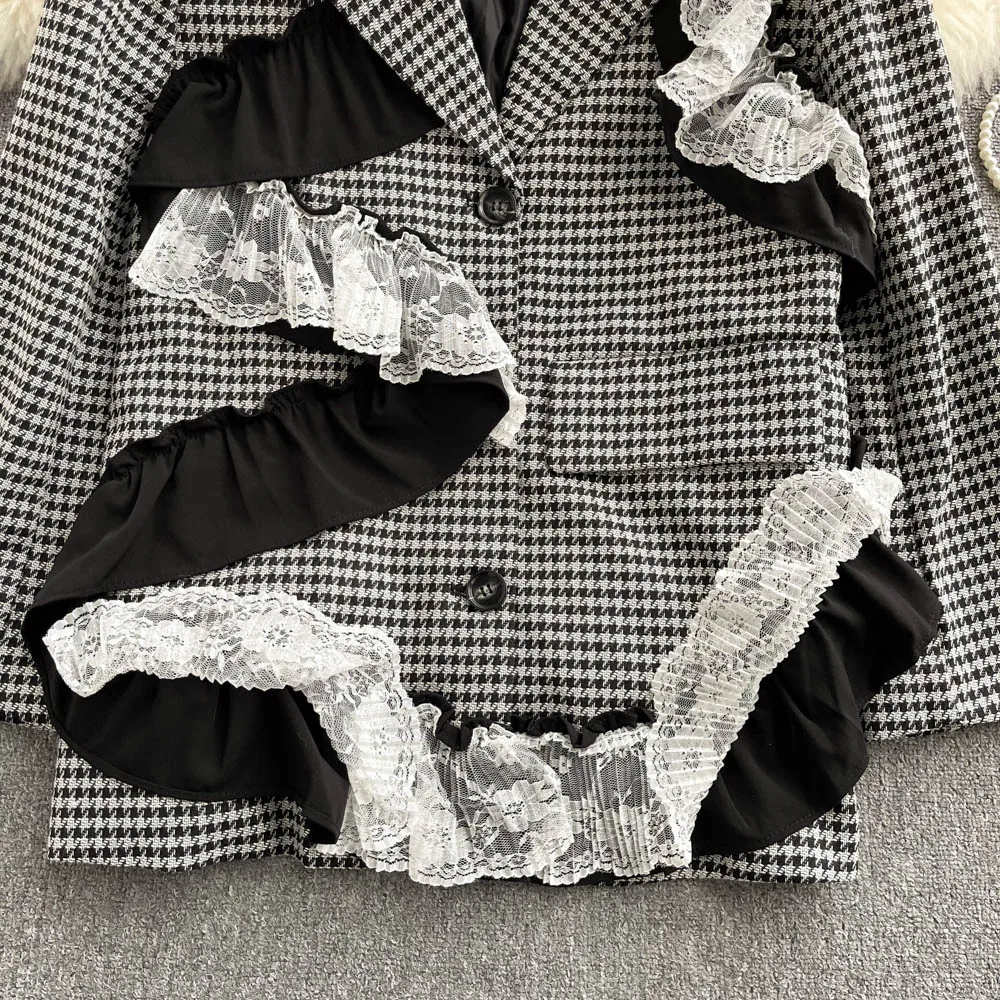 Винтажное пальто женская элегантная верхняя одежда Женская кружевная свободная