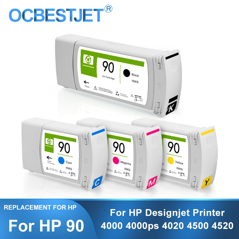 [Third Party Brand] For HP 90 Replacement Ink Cartridge Full With Ink For HP DesignJet 4000 4000ps 4020 4500 4520 Printer