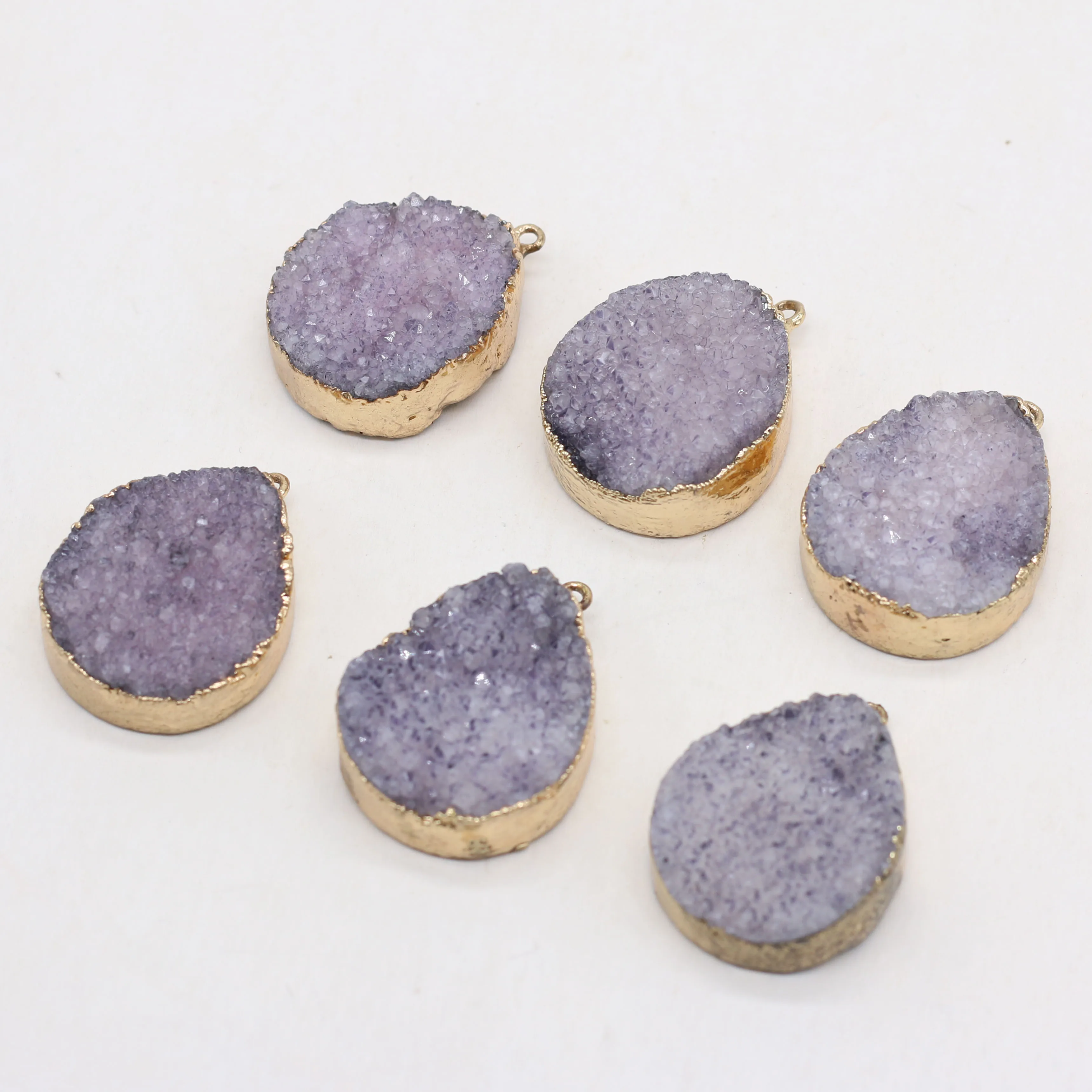 

Natural Agate Crystal Teeth Water Drop Shape Boutique Pendant DIY Creative Fashion Charm Necklace Bracelet Jewelry Gift