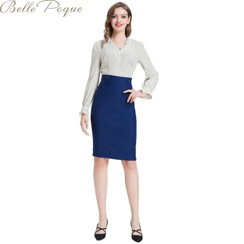 Belle Poque/Повседневная Блузка в горошек с v-образным вырезом и длинными