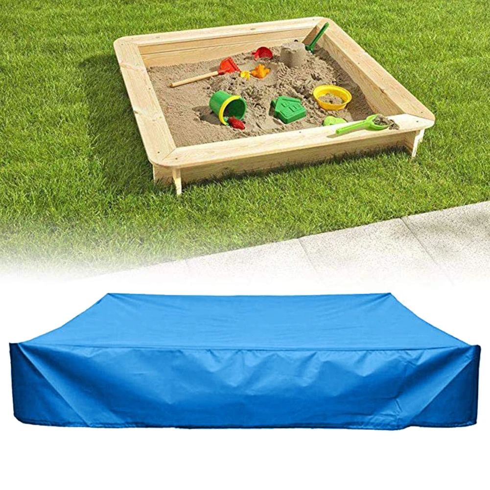 

Hot Sale Oxford Green Kids Sandbox Protection Cover With Drawstring Waterproof Sandpit Pool Cover 95% Sunshade For Pool Toys