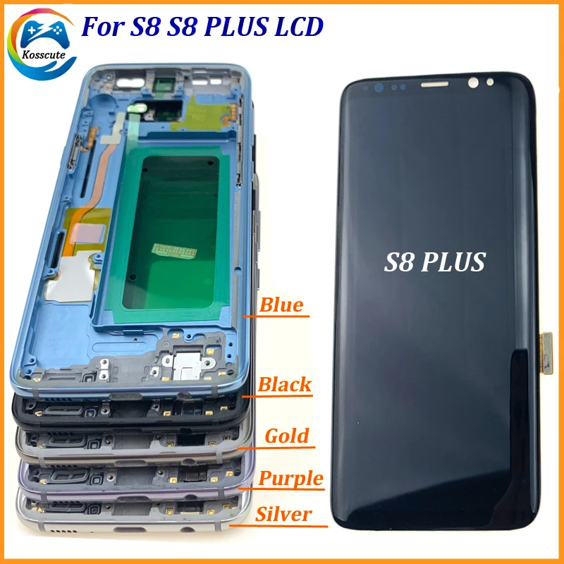 Для samsung Galaxy S8 plus G950F G950A G955f G955u ЖК-дисплей с сенсорным экраном дигитайзер супер AMOLED экран+ рамка