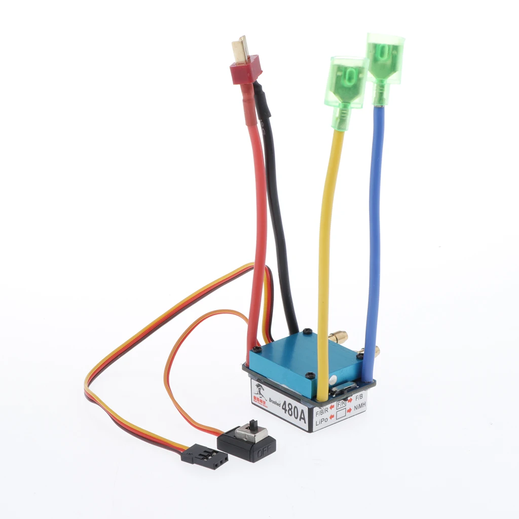 

480A Brushed ESC Controller 2 Mode Brake 5V 3A For Marine Parts T-Plug