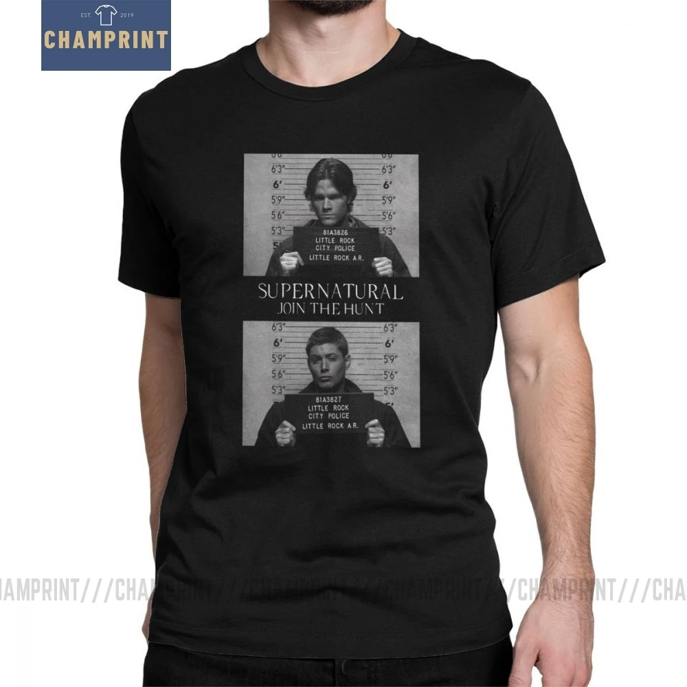 Сверхъестественная футболка Mugshot's Spn Brothers Angel Футболка мужская размера плюс одежда сумасшедшая футболка с круглым вырезом очищенный хлопок