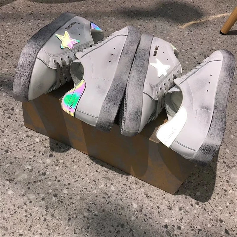 

Fashion casual shoes stars old dirty shoes women 2020 new reflective single shoes increase Korean retro shoes