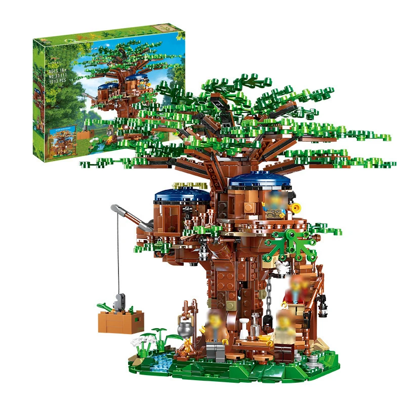 

1013PCS New Tree House Model Building Blocks Ideas 21318 Bricks with Action Figures Model Educational Toys Gift For Children