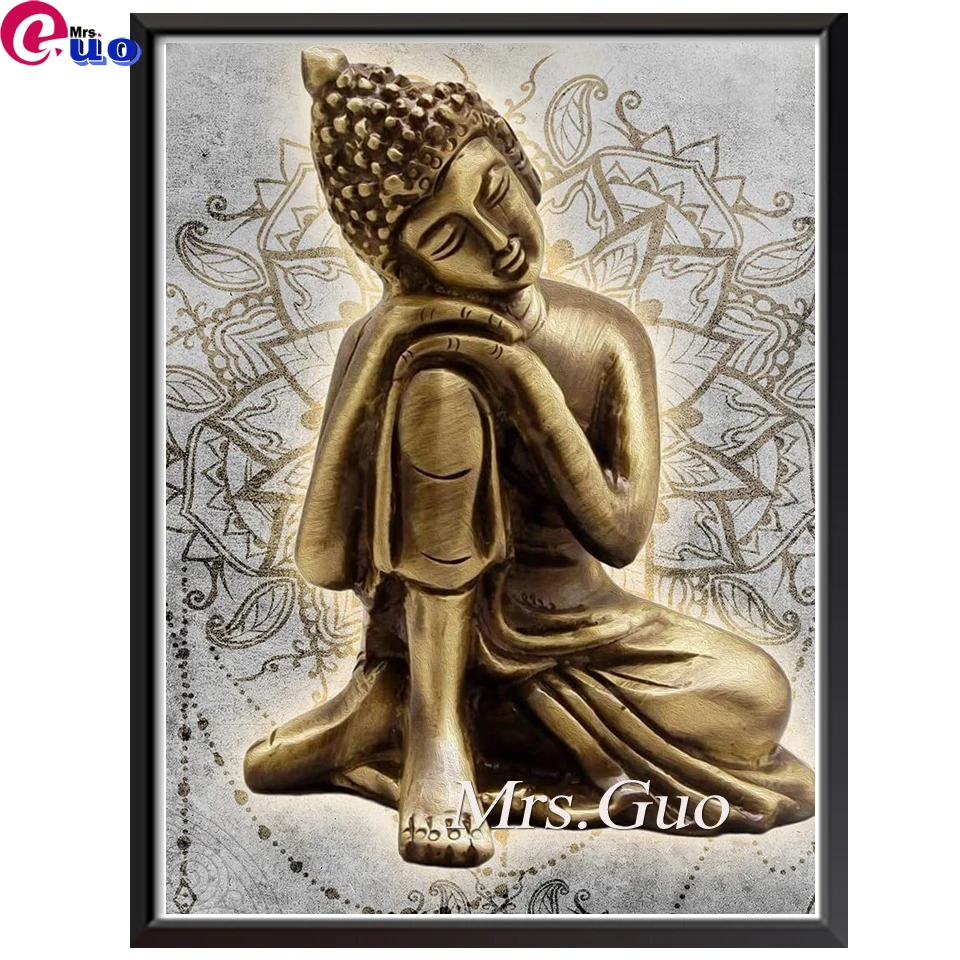 

Алмазная живопись 5d золотая статуя Будды вышивка религия разы домашний Декор подарок ручная работа наборы для вышивки крестиком 5d Сделай С...