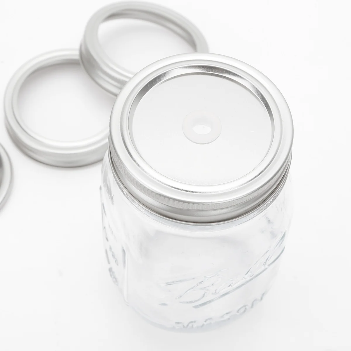 Полированная жестяная банка с соломинкой крышки набор многоразовые для хранения