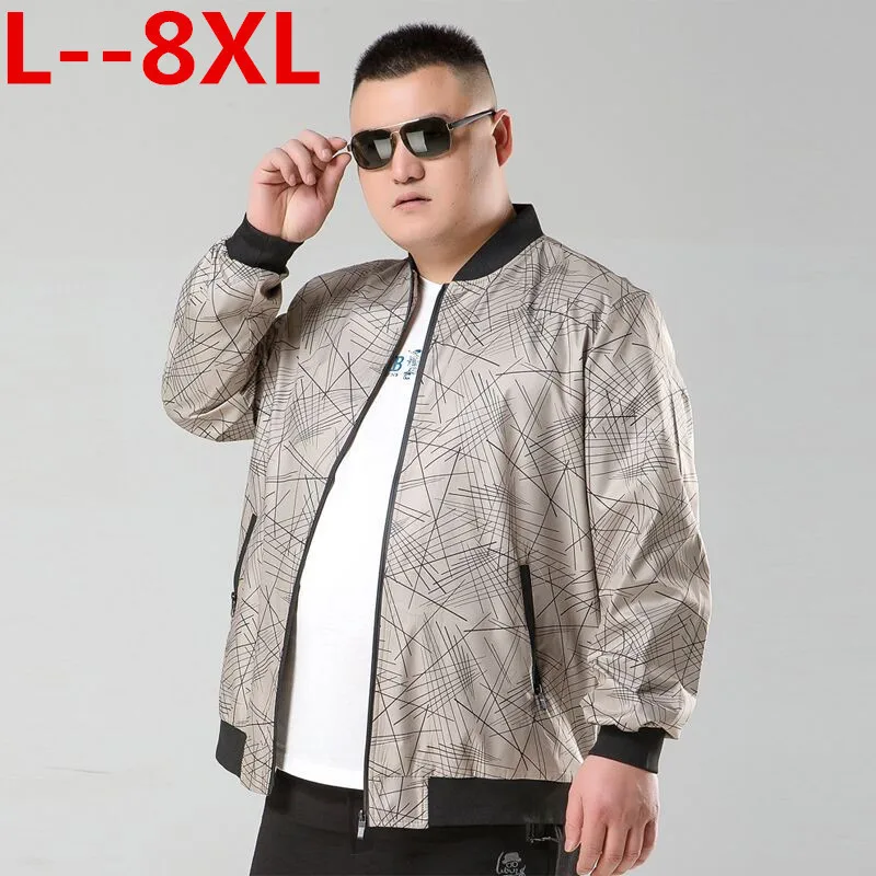 

Big Size 8XL 7XL 6XL Quality Bomber Casual Jacket Men Spring Autumn Outerwear Mandarin Sportswear Mens Jackets For Male Coats