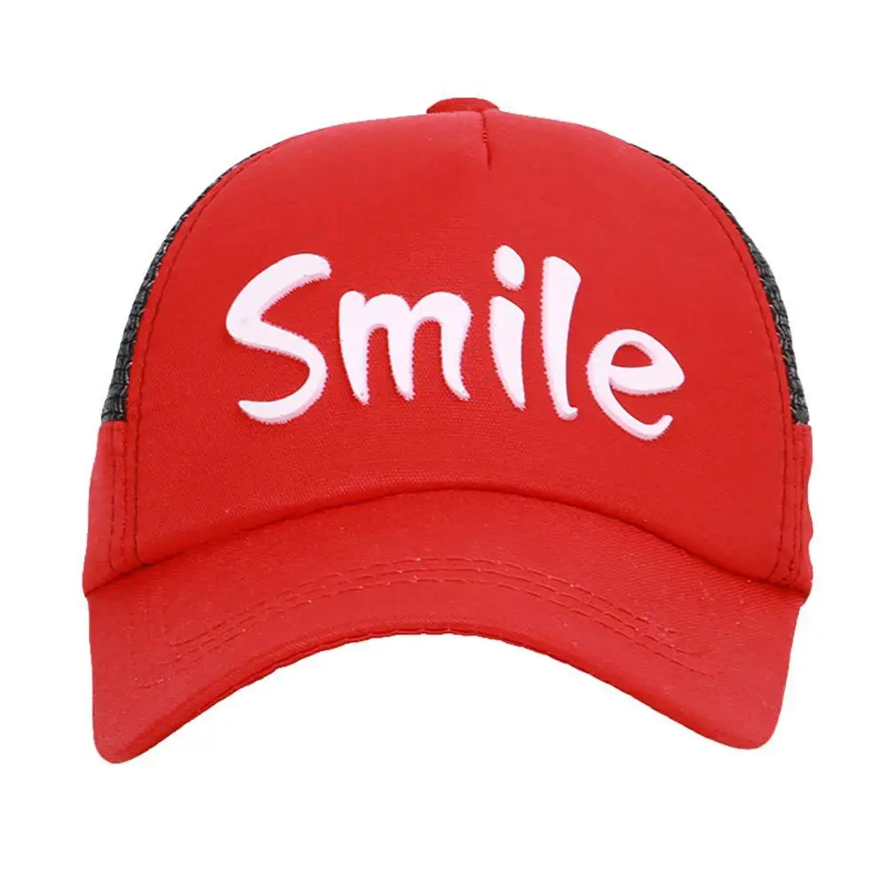 Летняя кепка с надписью Smile сетчатая бейсболка Детские наружные головные уборы