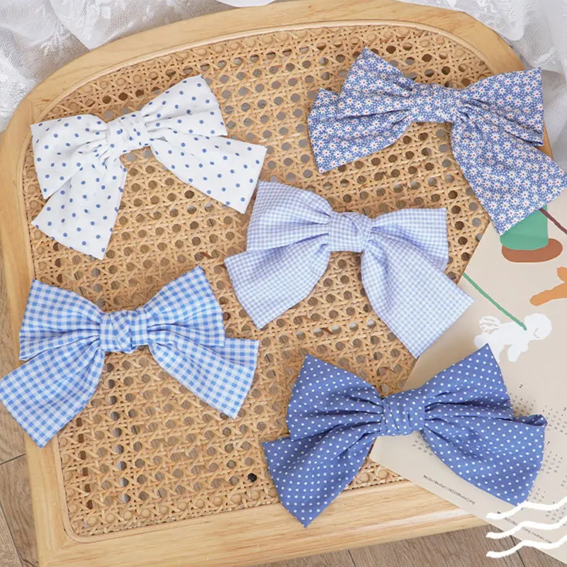 

Chiffon Floral Knotted Side Clip Double Layer Butterfly Hairpin Metal Spring Clip Handmade Sweet Vintage Hair Accessories 1 Pcs