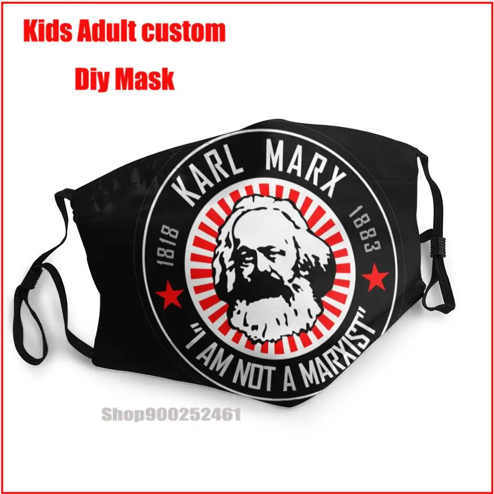 

Многоразовая моющаяся маска для лица с Карлом Марксом и надписью «I AM NOT A MARXIST DIY»