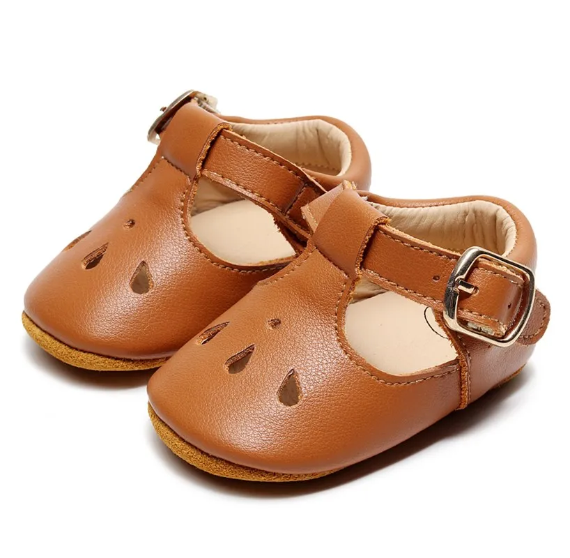 

Waterdrop Hollow Genuine Leather BabyShoes Newborn Infant Baby Girls Boys Prewalker Non-slip Breathable Solid Soft Sole Shoes