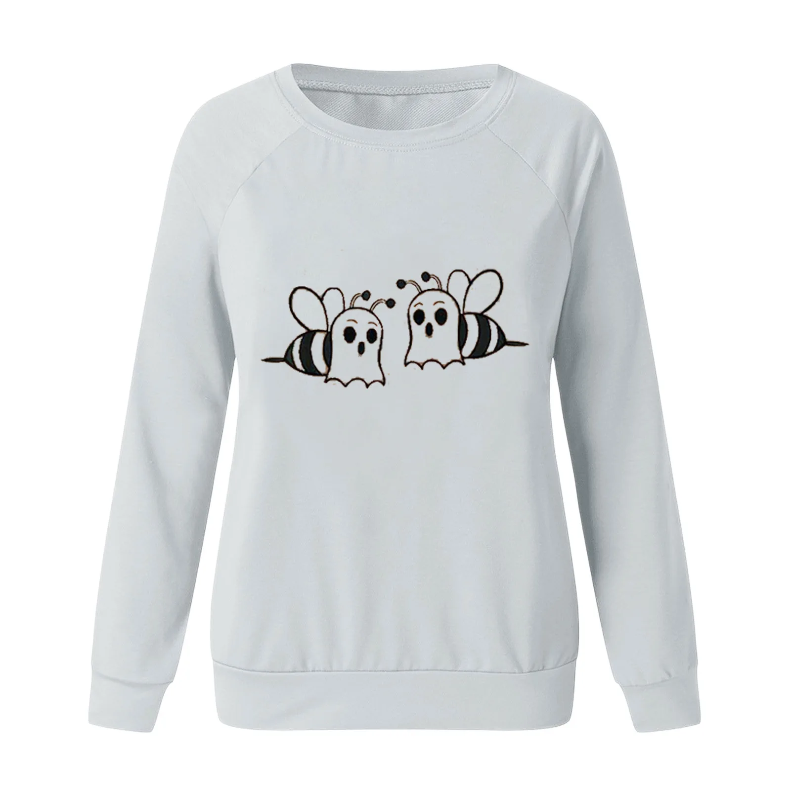 

2021 Autumn Winter Simple Loose T-shirts Harajuku Cartoon Print Long Sleeve Women Kawaii Tops Fashion O-neck Casual Street Tees