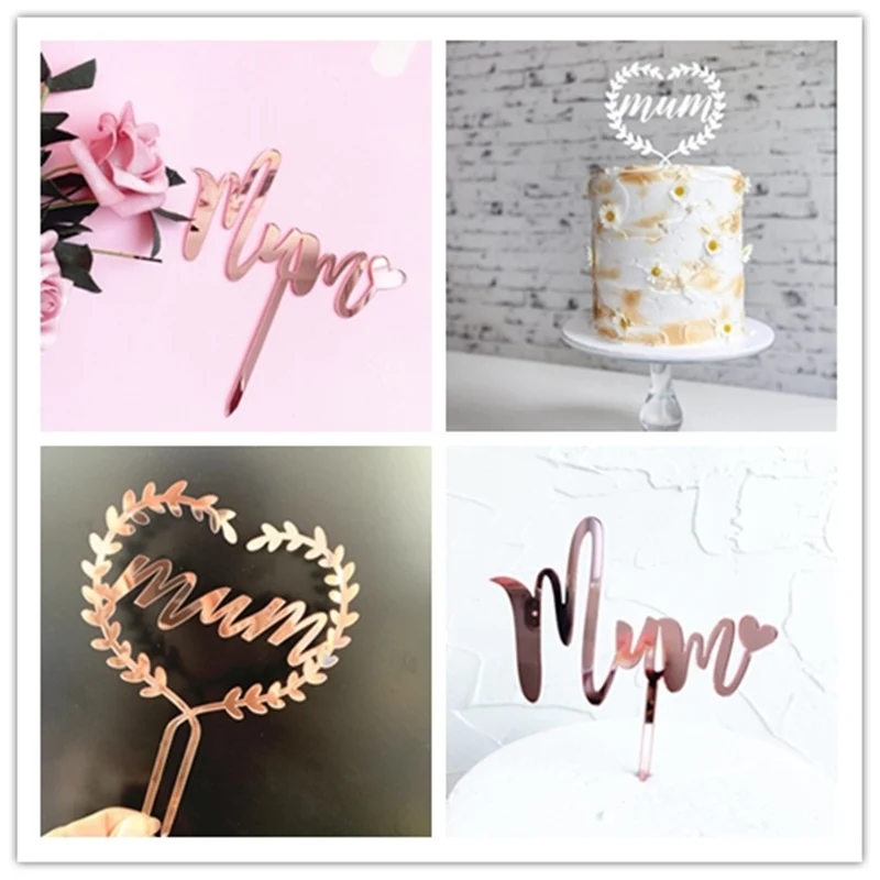 1 шт. Золотая геометрическая форма искусственная Роза золото сердце торт флаг