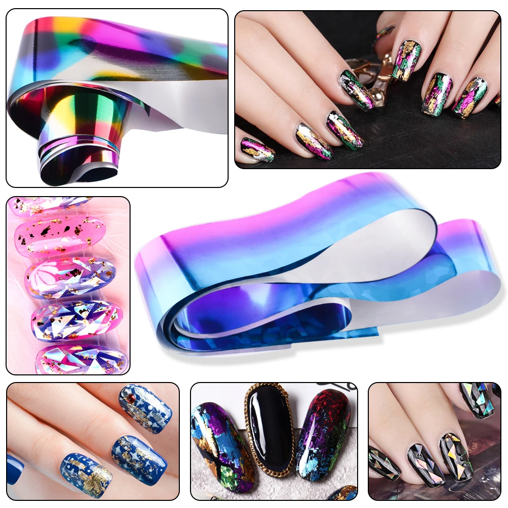 Yayoge Nail Sticker Decorations Snowflake Holographic Foils Art Transfer Foil Starry sky Decoration Manicure | Красота и здоровье