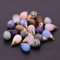 natural stone pendant bean shaped exquisite charm for jewelry making diy earring necklace bracelets accessories 16x30mm