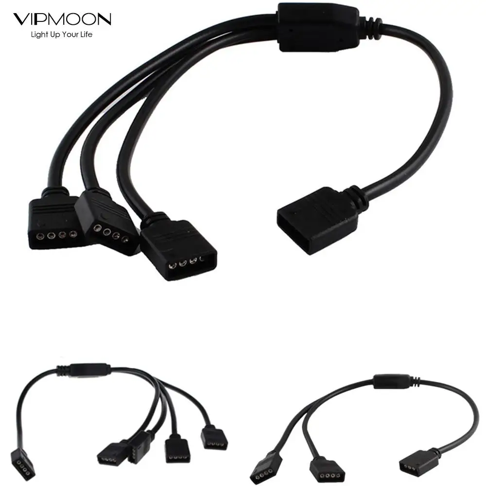 1 шт. 4-контактный разветвитель RGB VIPMOON коннектор для кабеля 2/3/4 черный кабель