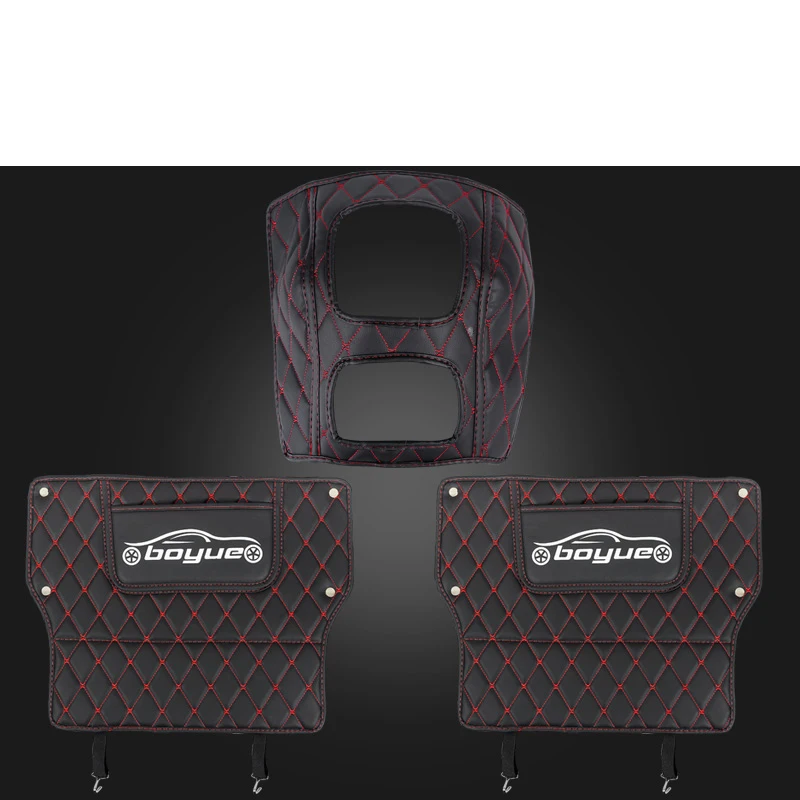 2018 black red wire1 Lsrtw2017 автомобильный подлокотник заднего сиденья анти-кик коврик для Geely Boyue Atlas аксессуары для салона - Название цвета: 2018 black red wire1