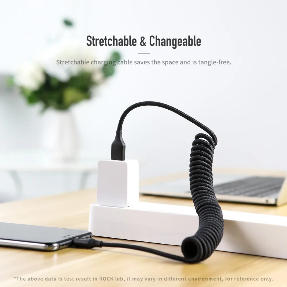2 шт. USB Type C кабель для автомобиля Выдвижной кудрявый A USB-C устройства быстрого