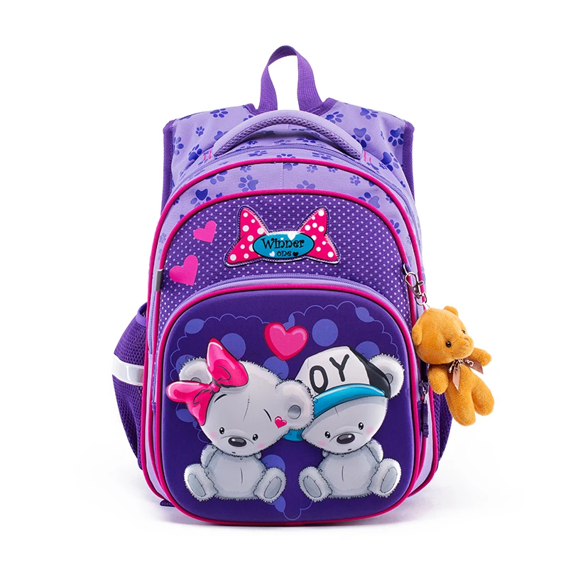 

New Brand School Bags For Girls Cartoon Bear Cat Backpack Boys Children Orthopedic School Backpacks Primary mochila escolar