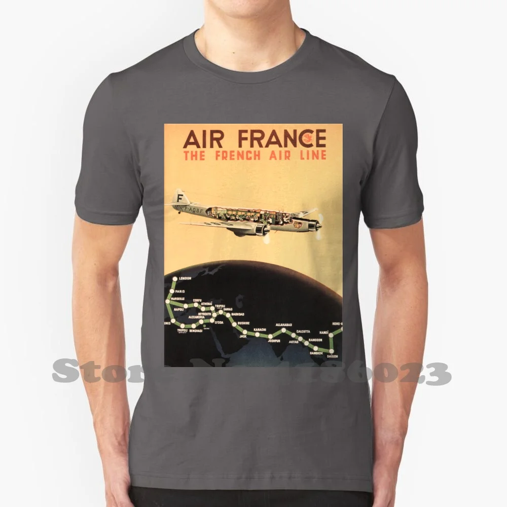 

Винтажная дорожная футболка Air France The French Air Line с модным дизайном, Винтажная футболка в стиле ретро