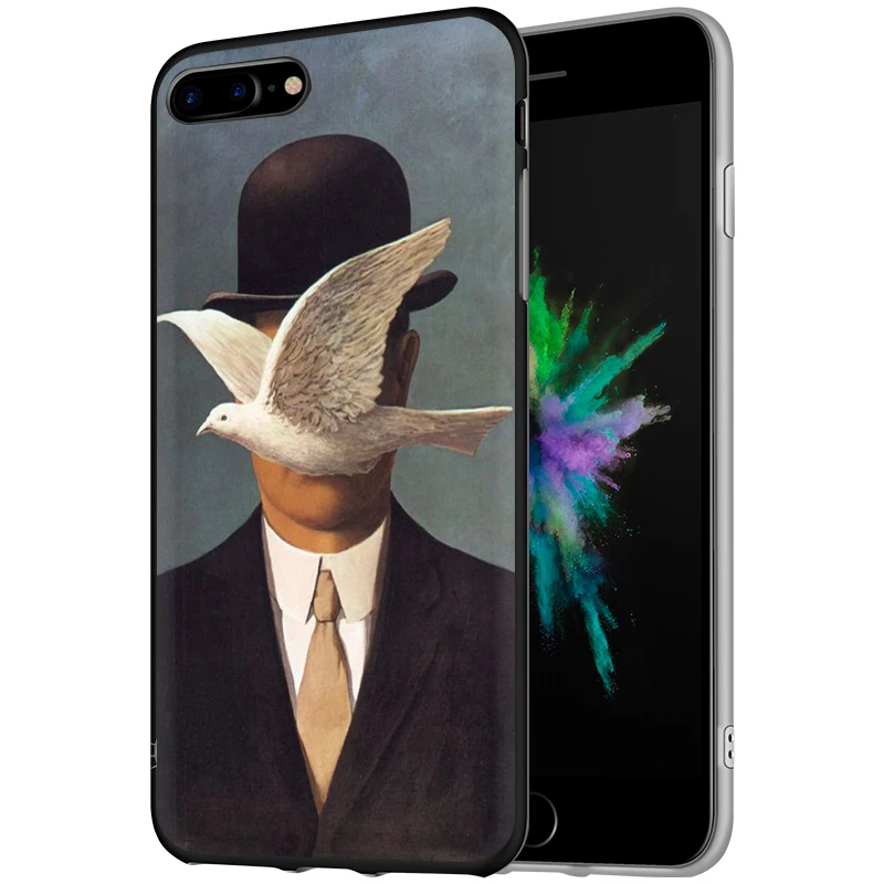 Мягкий силиконовый чехол для телефона EWAU Rene Magritte iphone 12 Mini X XR XS 11 Pro Max SE 2020 5 5s 6 6s 7 8