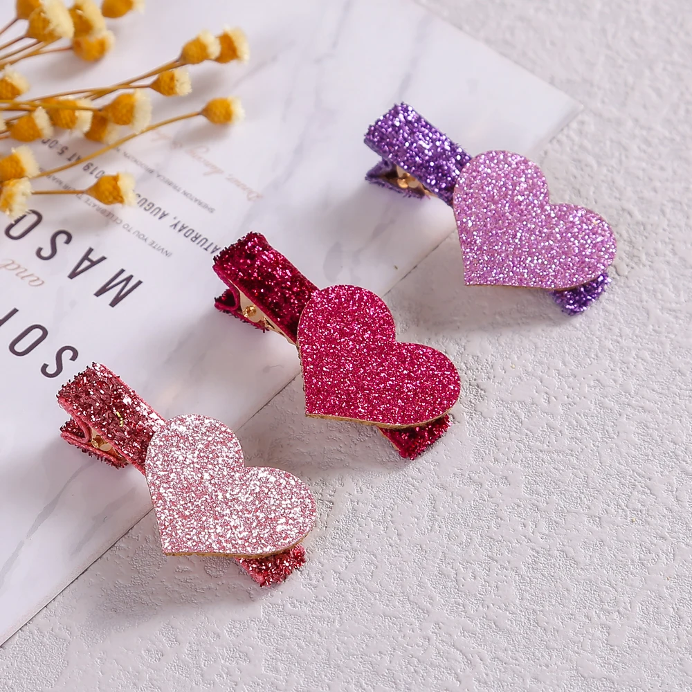 

1 Pair Heart Barrettes Boutique Baby Hairclip Metal Baby Hairgrips for Kids Hair Clips for Newborn Hairpin Baby Hair Accessories