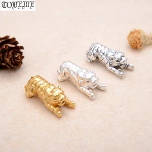 Бусины в виде тигра из серебра 100% пробы, 999