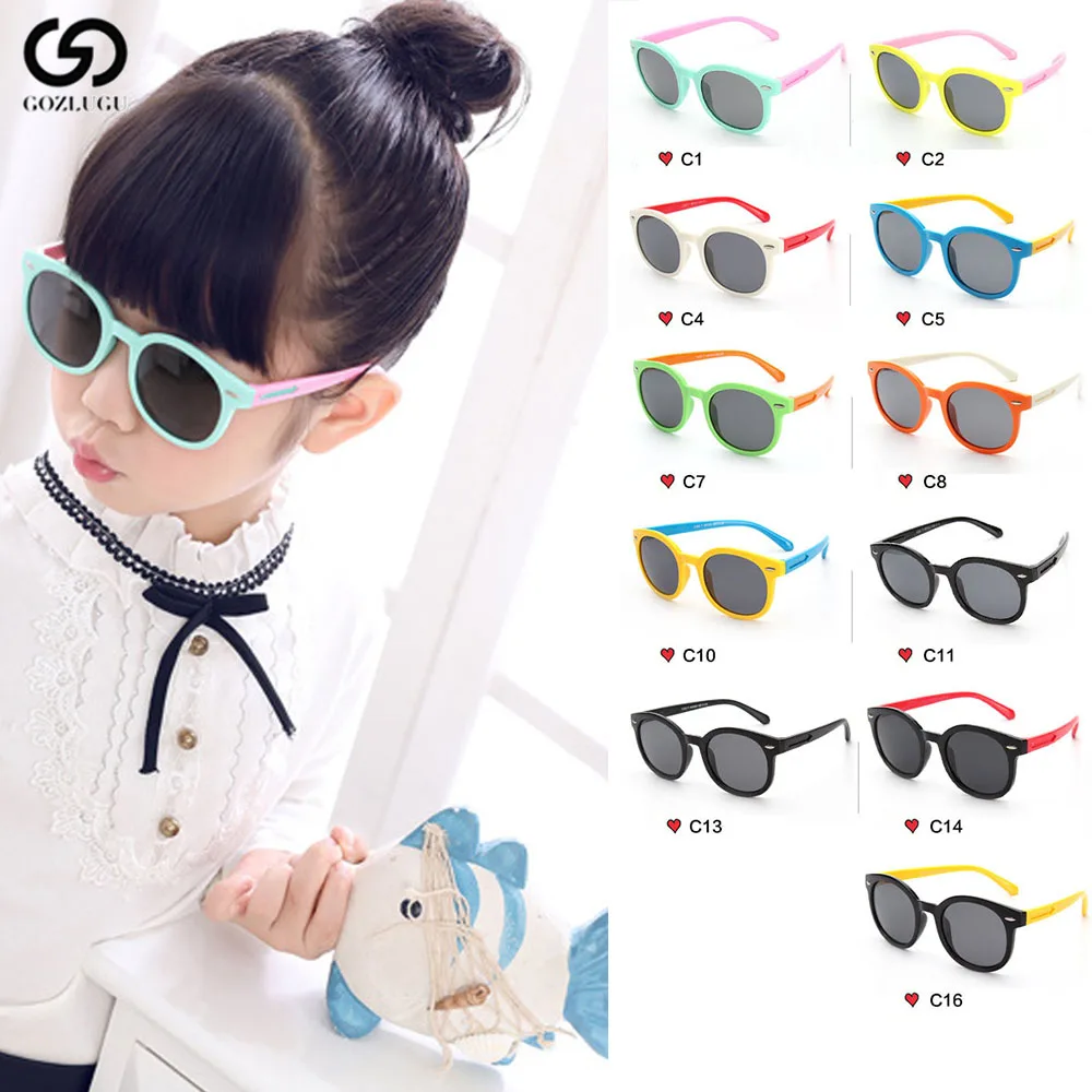 GOZLUGU милые поляризованные детские солнцезащитные очки для девочек мальчиков UV400