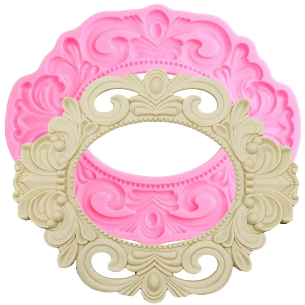 

Large Size Frame Cake Border Silicone Molds DIY Wedding Fondant Cake Decorating Tools Cookie Candy Clay Chocolate Gumpaste Mould
