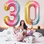 163240 дюймов, радужные цифры, воздушные шары, украшения для дня рождения, свадьбы, вечеринки, Детский мальчик, конфетная фольга, горячая распродажа