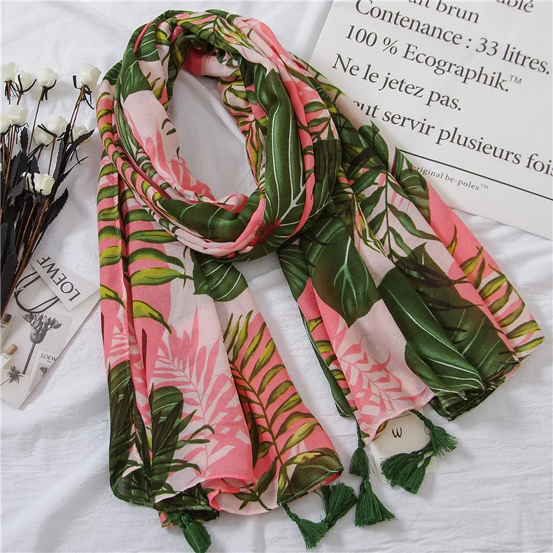 

2020 New Fashion Summer Women cotton Scarf flower Beach Hijab Shawls and Wraps Female Foulard Echarpe Designer Bandana