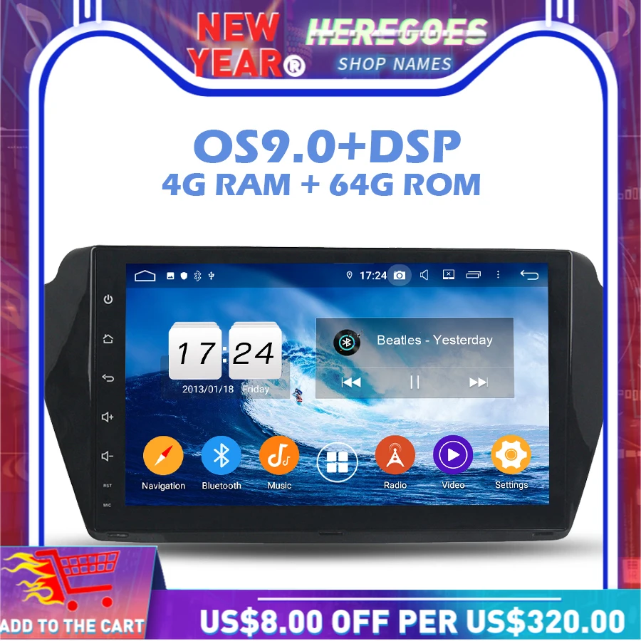 Android 10 0 + 4 Гб 64 ГБ Восьмиядерный автомобильный аудио DVD GPS радио RAM Bluetooth 2 WIFI 4G ROM для