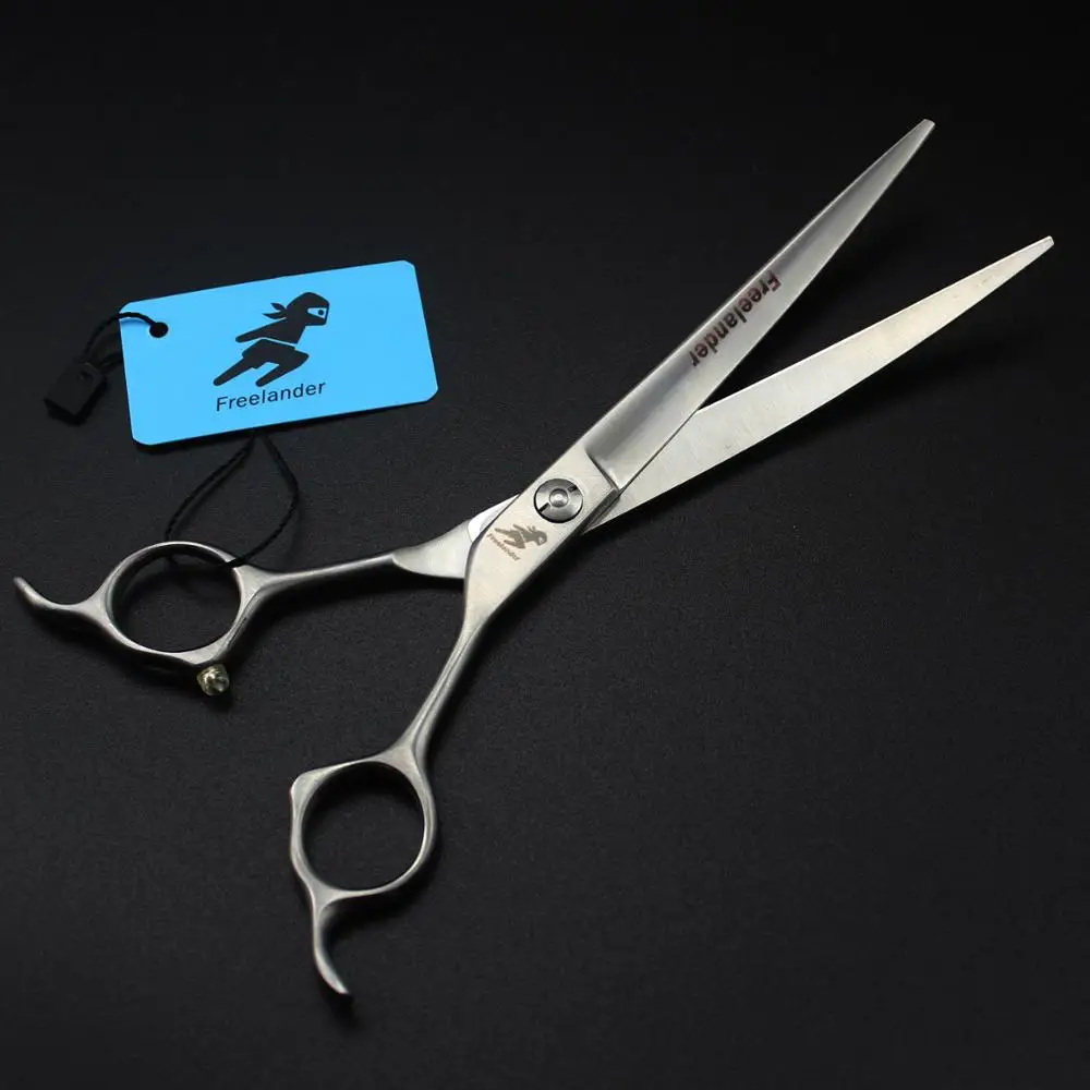 Ножницы для домашних животных 7 &quotИзогнутые двойные хвостовые матовые ножницы