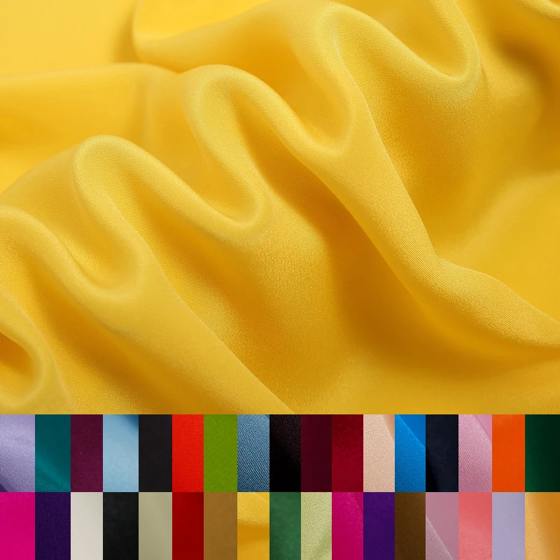 

40 Colors! 114CM Wide 30MM White Black Red Solid Color Heavy Silk Crepe Fabric for Dress Shirt Clothes Cheongsam Y049