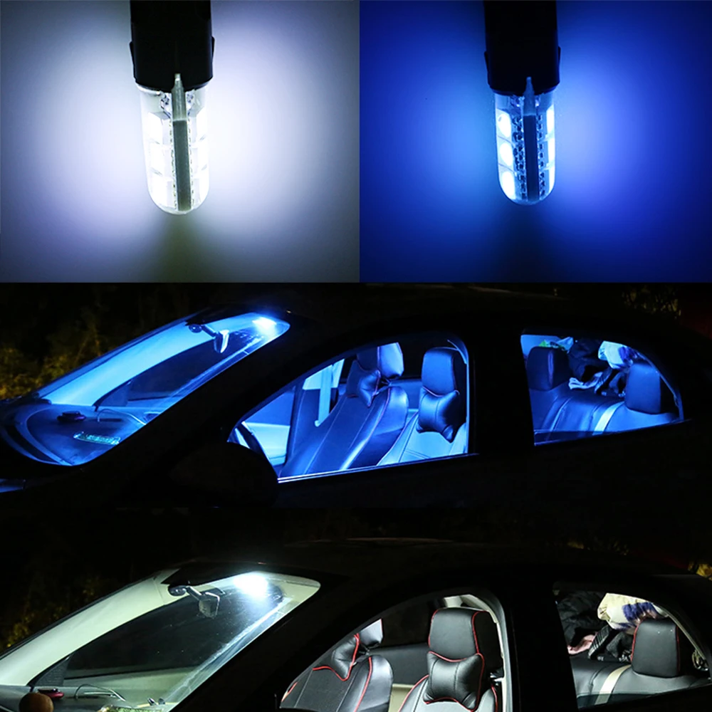 100pcs Auto T10 W5W LED car Bulbs 194 5630 6Chips COB Silicone Shell Car Marker interior Reading lamp Silica Gel Wedge Wholesale |