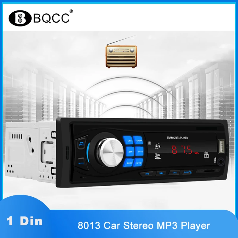 

8013 1DIN автомобильный стерео MP3-плеер цифровой Bluetooth FM AUX автомобильный радиоприемник USB музыкальный плеер с дистанционным управлением 12 В